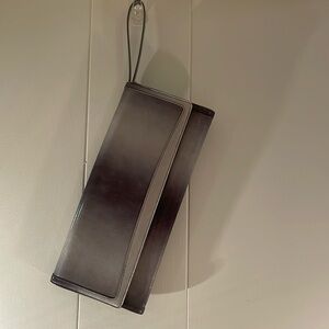 Tusk Silver Gray Ombre Patent Leather CC Compartment and Slot Clutch Wristlet